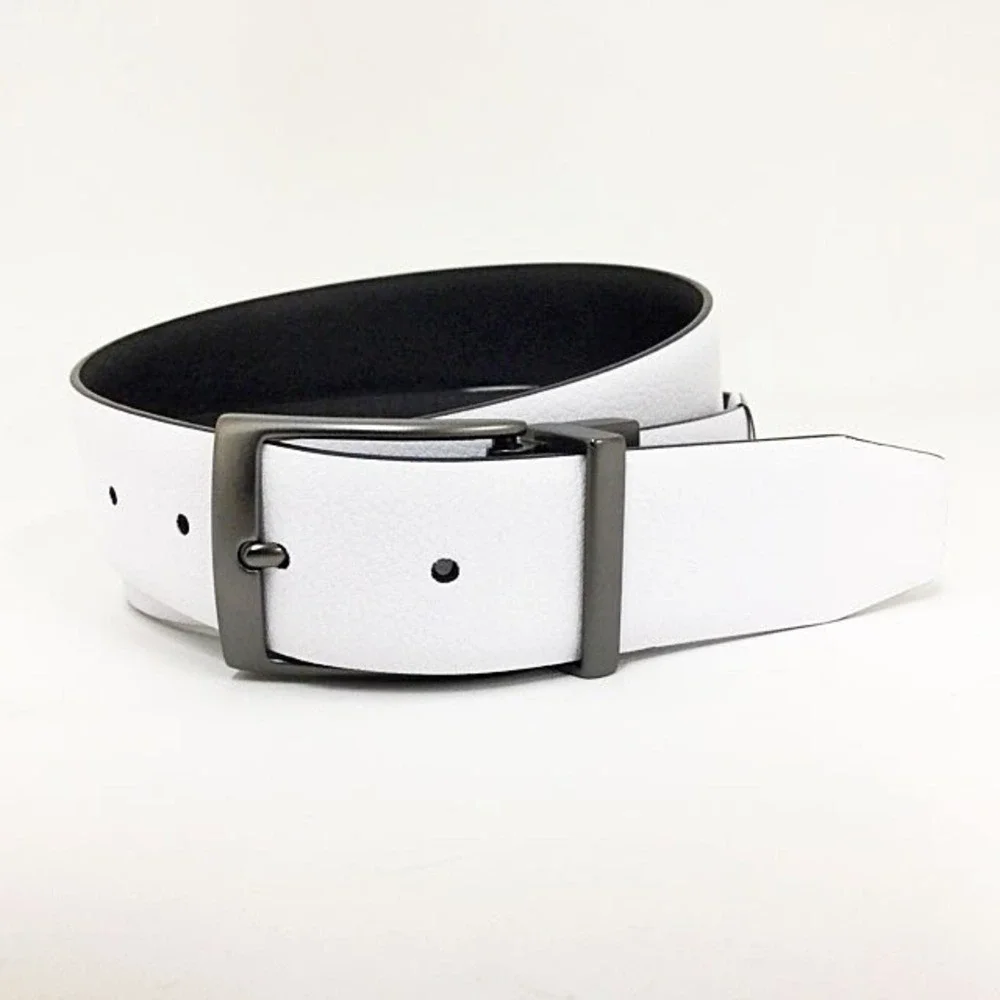 Nike Mens Reversible Leather Golf Belt Black White Size 42 S5047004 BKWH